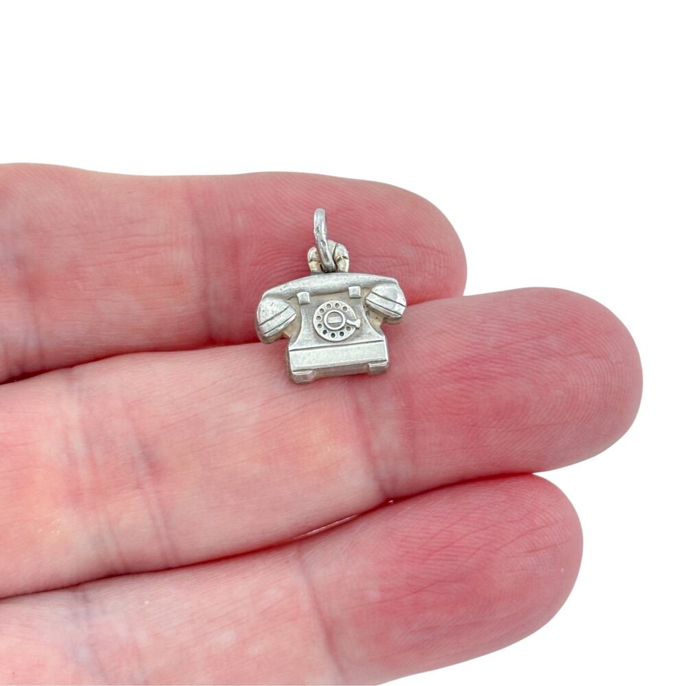 Vintage Sterling Silver 925 Rotary Telephone Charm